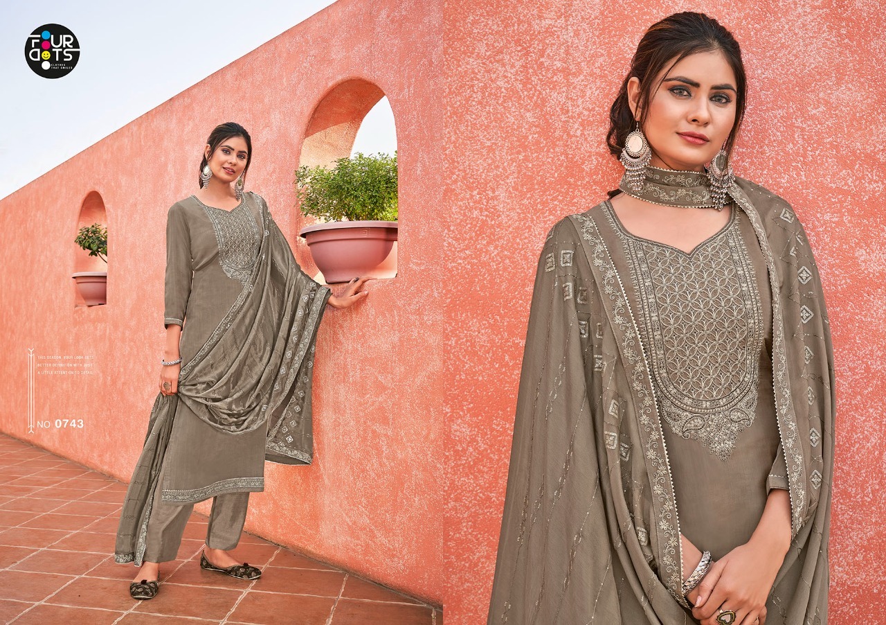 fourdots latika crep elegant salwar suit catalog