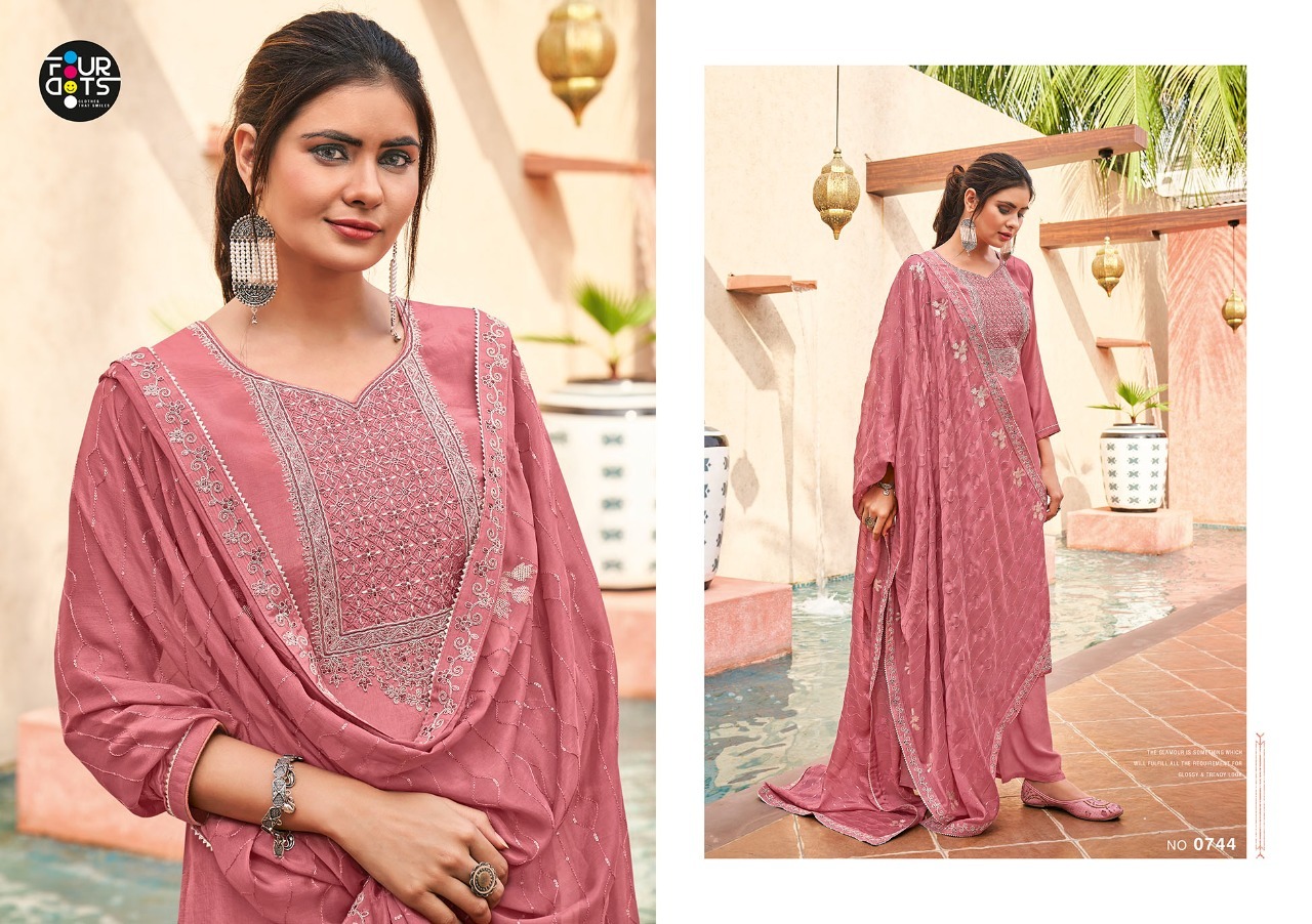 fourdots latika crep elegant salwar suit catalog