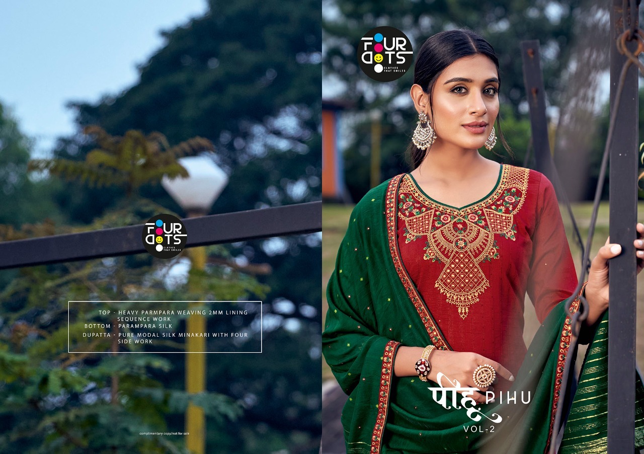 fourdots pihu vol 2 parampara silk regal look salwar suit catalog