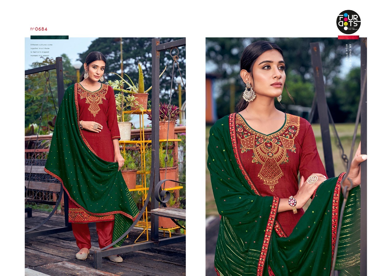 fourdots pihu vol 2 parampara silk regal look salwar suit catalog