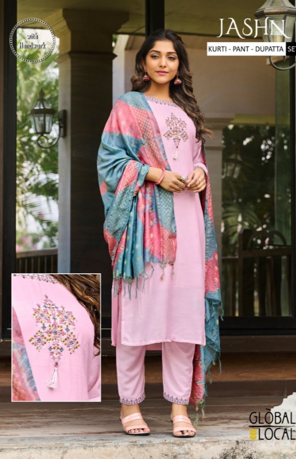 global local jashn muslin decent look top bottom with dupatta catalog