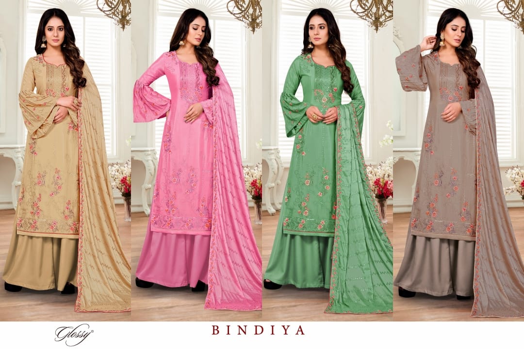 glossy bindiya chiffon astonishing salwar suit catalog