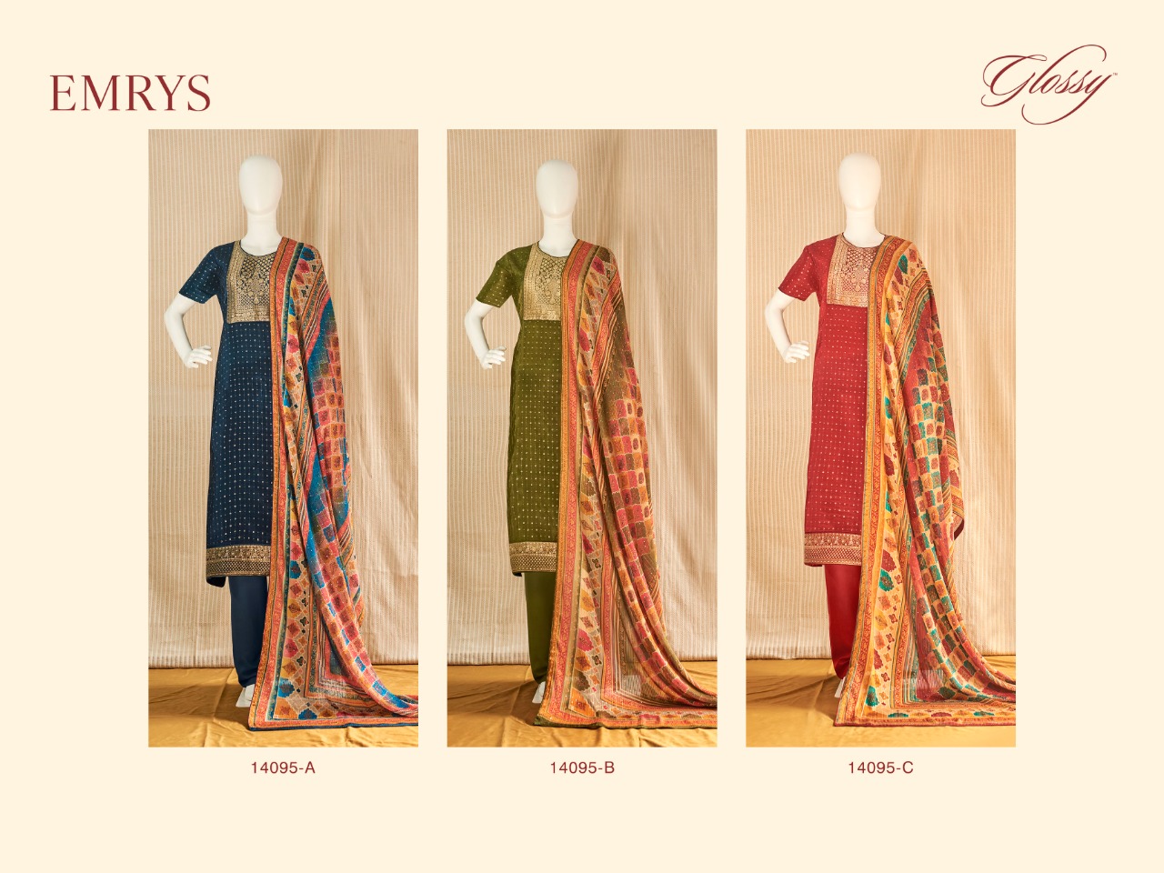 glossy emrys pure upada elegant look salwar suit catalog