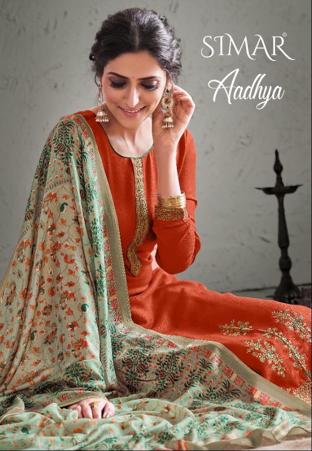 glossy simar aadhya pashmina gorgeous look salwar suit catalog