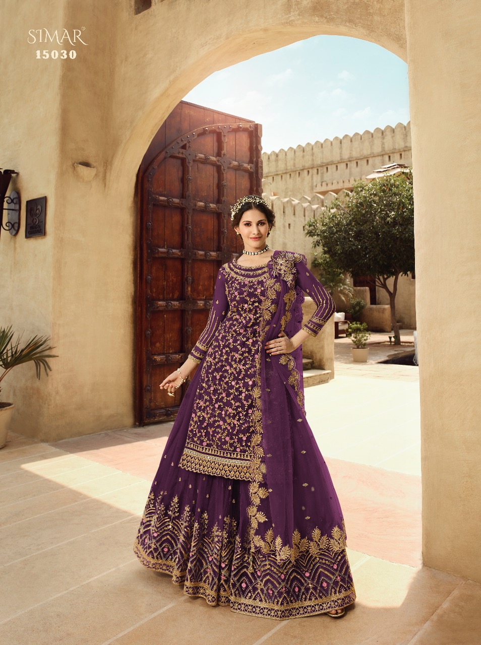 glossy simar simar 15030 colour plus net embroidery gorgeous look salwar suit catalog