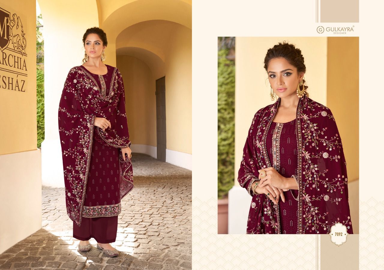 gulkayra designer banni nx  georgette gorgeous look salwra suit catalog