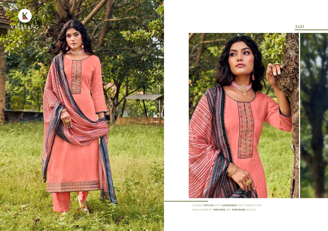 kalarang bulbul parampara weaving elegant salwar suit catalog