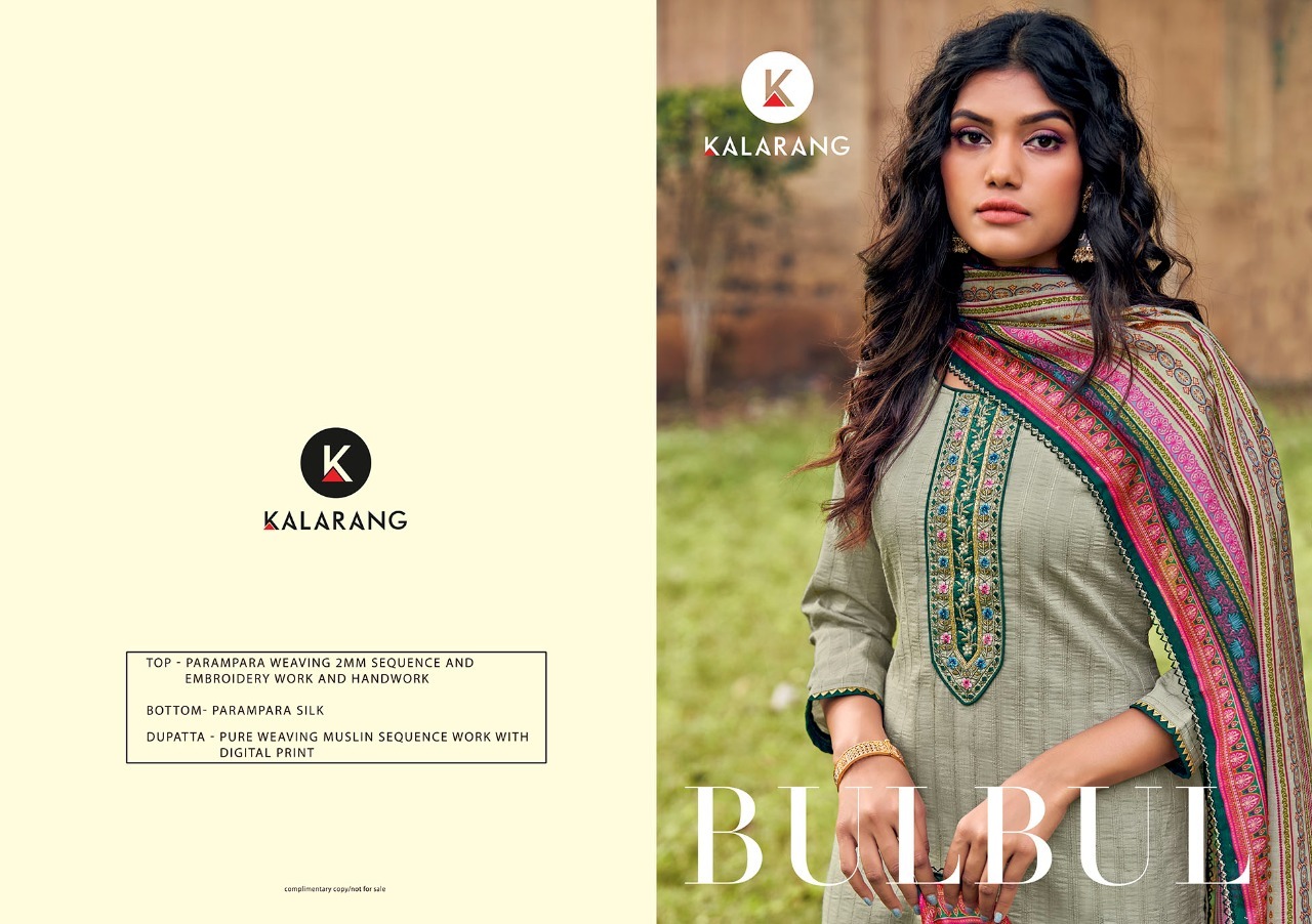 kalarang bulbul parampara weaving elegant salwar suit catalog