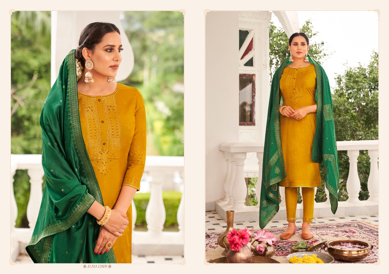 kalaroop by kajree kamlee Pure Fancy Jacquard catchy look kurti Bottom with dupatta catalog