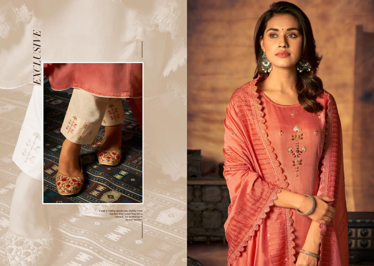 kalaroop by kajree maher muslin innovative style top bottom with dupatta catalog