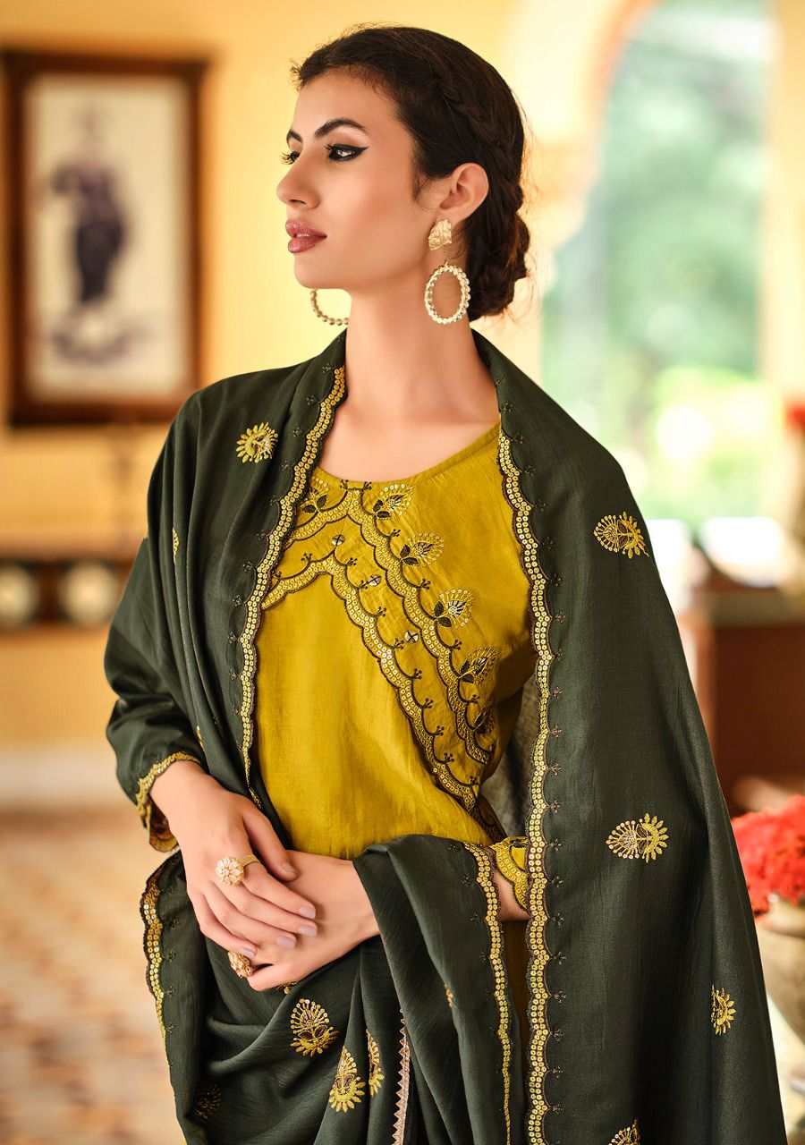 kalki fashion izabella vol 3 silk astonishing top bottom with dupatta catalog