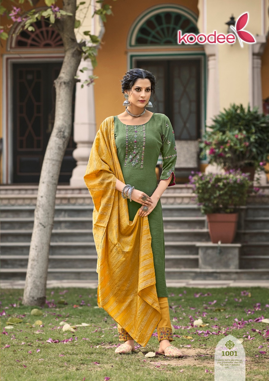 koodee riza vol 1 viscose attractive top with bottom and dupatta catalog