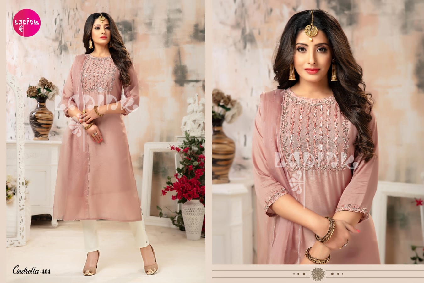 lapink cindrella vol 4 muslin elegant top with dupatta catalog