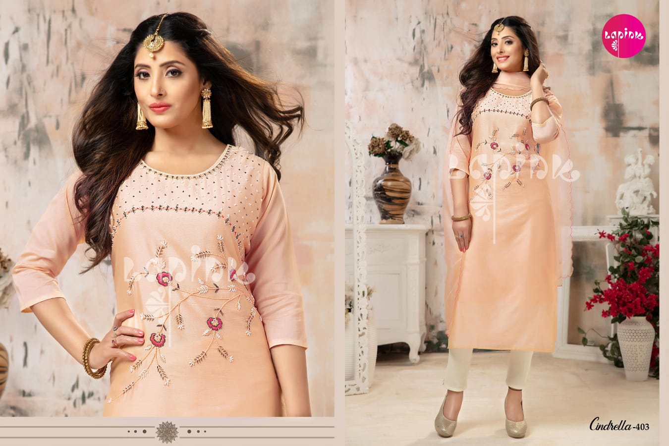 lapink cindrella vol 4 muslin elegant top with dupatta catalog