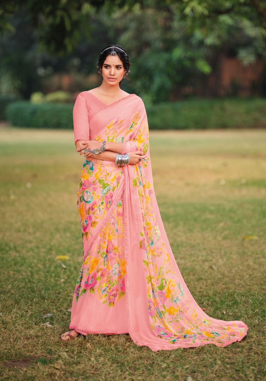 lt kashvi creation olivia vol 2 chiffon beautifull print saree catalog