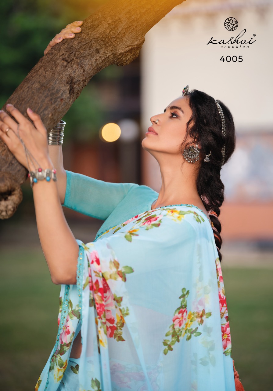 lt kashvi creation olivia vol 2 chiffon beautifull print saree catalog