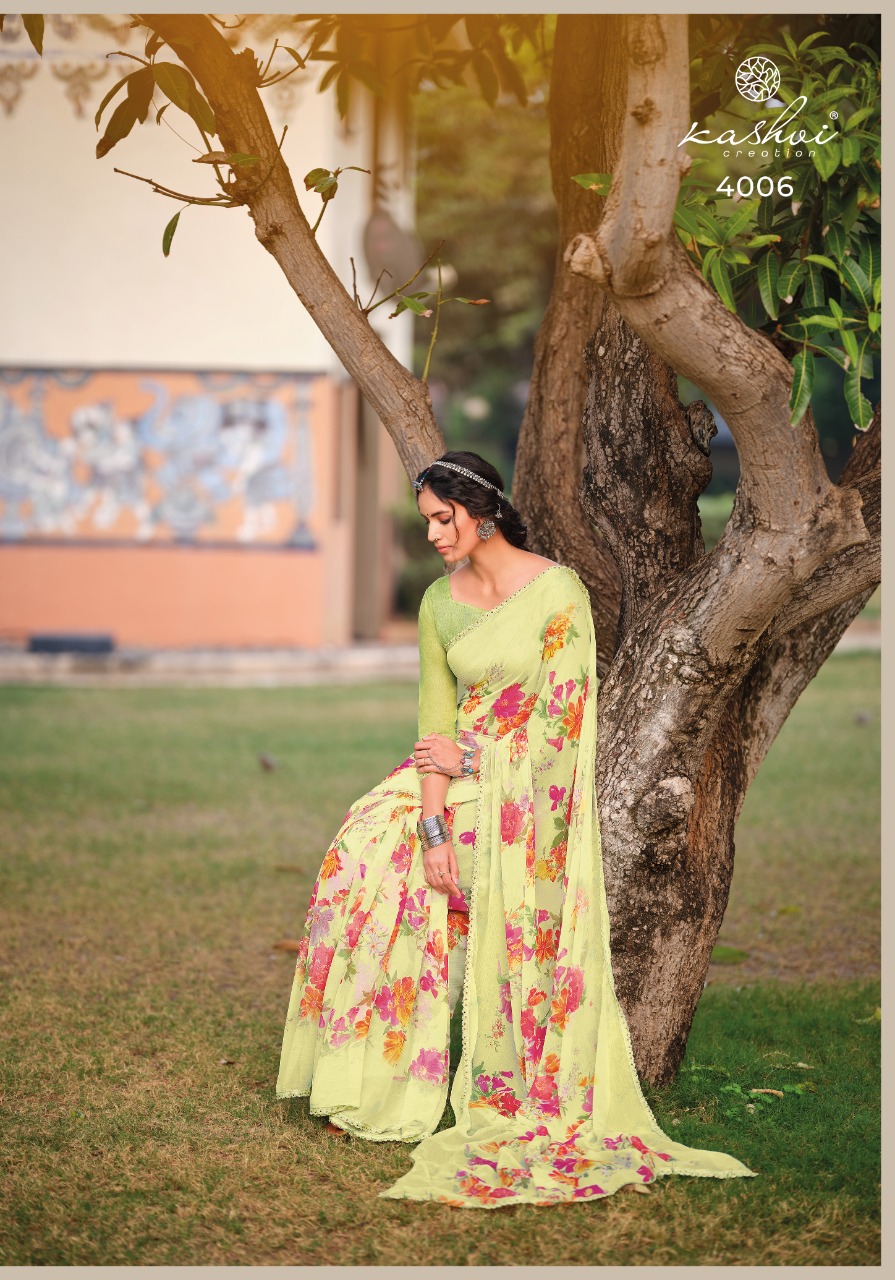 lt kashvi creation olivia vol 2 chiffon beautifull print saree catalog