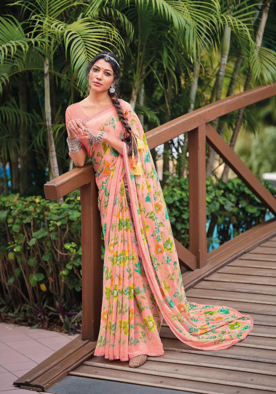 lt kashvi creation olivia vol 2 chiffon beautifull print saree catalog