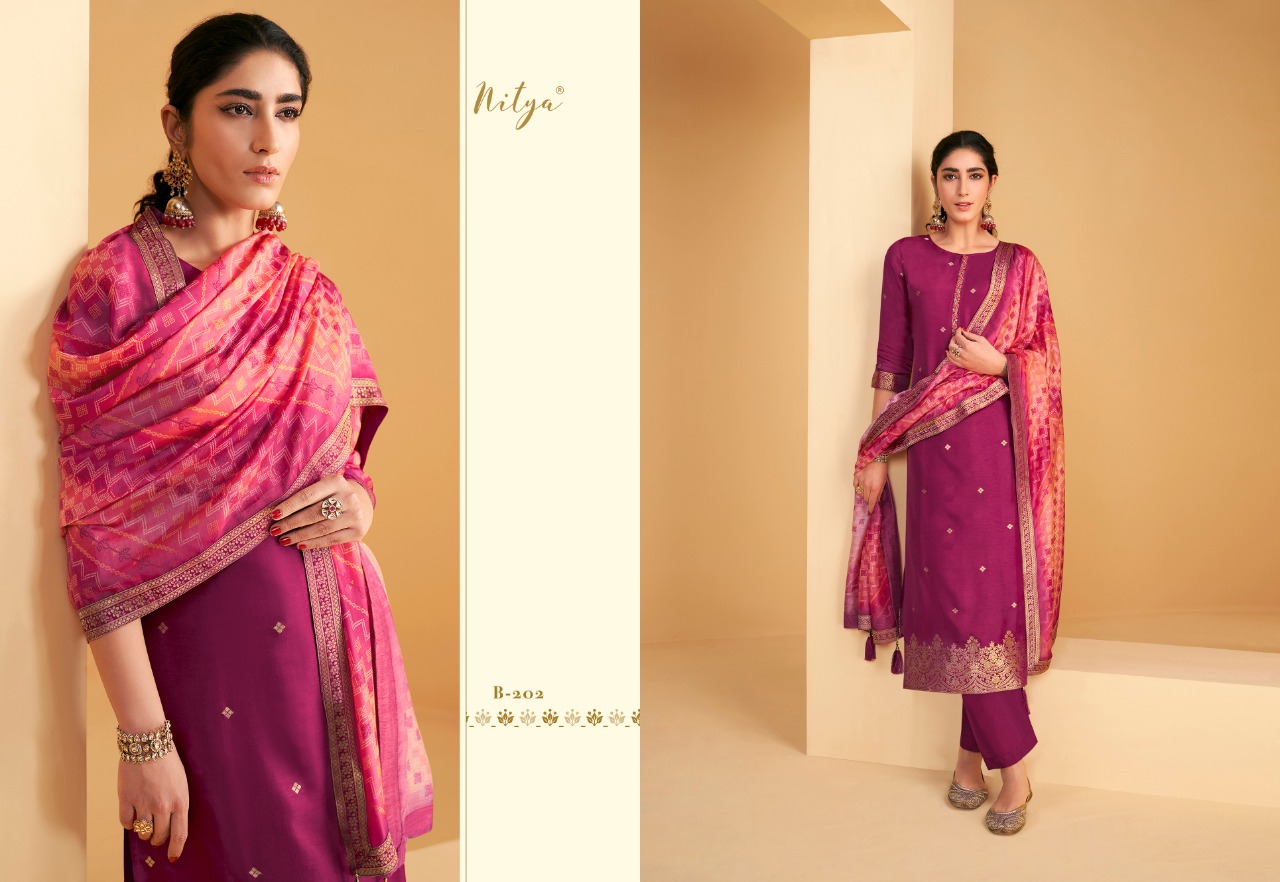 lt nitya bandhani vol 2 dola jaquard catchy look salwar suit catalog