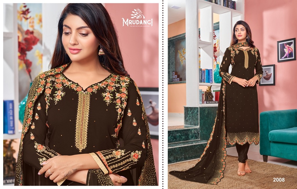 mrudangi heer 2006 series georgette attractive salwar suit catalog