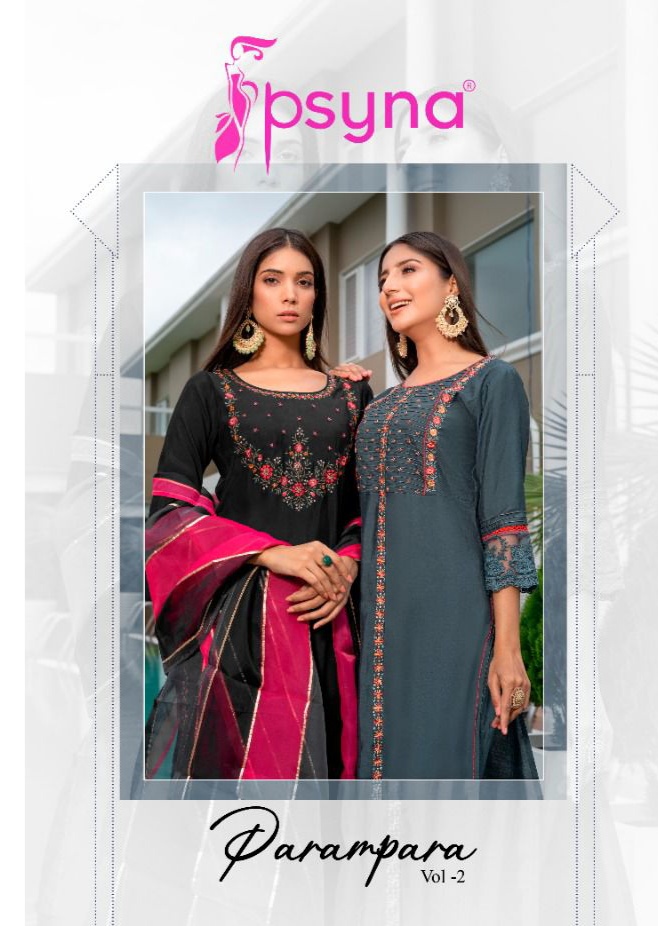 psyna parampara vol 2 silk astonishing top bottom with dupatta catalog