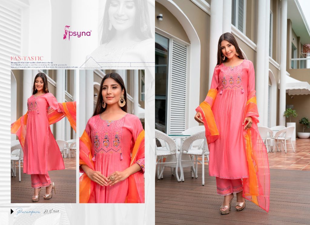 psyna parampara vol 2 silk astonishing top bottom with dupatta catalog