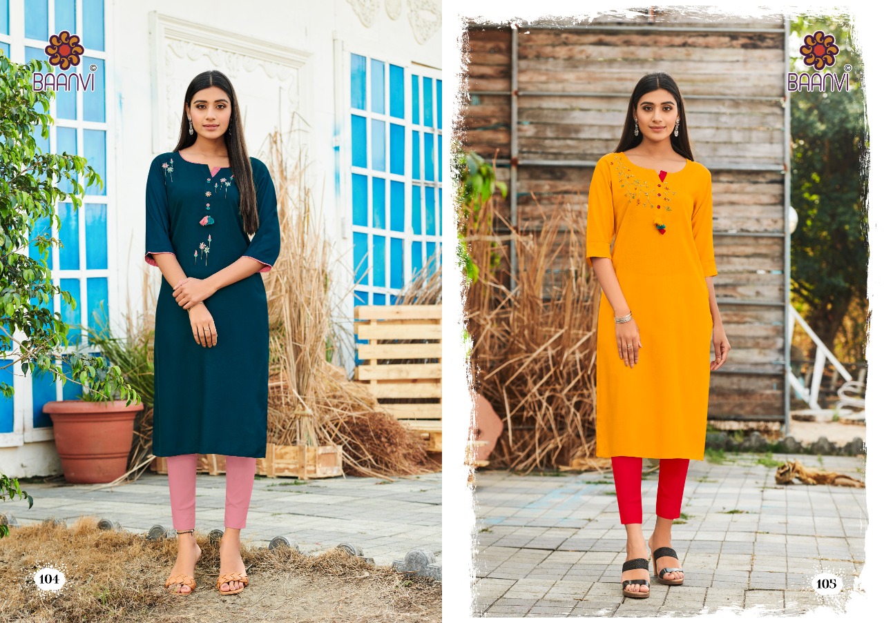 r studio Baanvi sui dhaga vol 1 rayon astonishing look kurti catalog