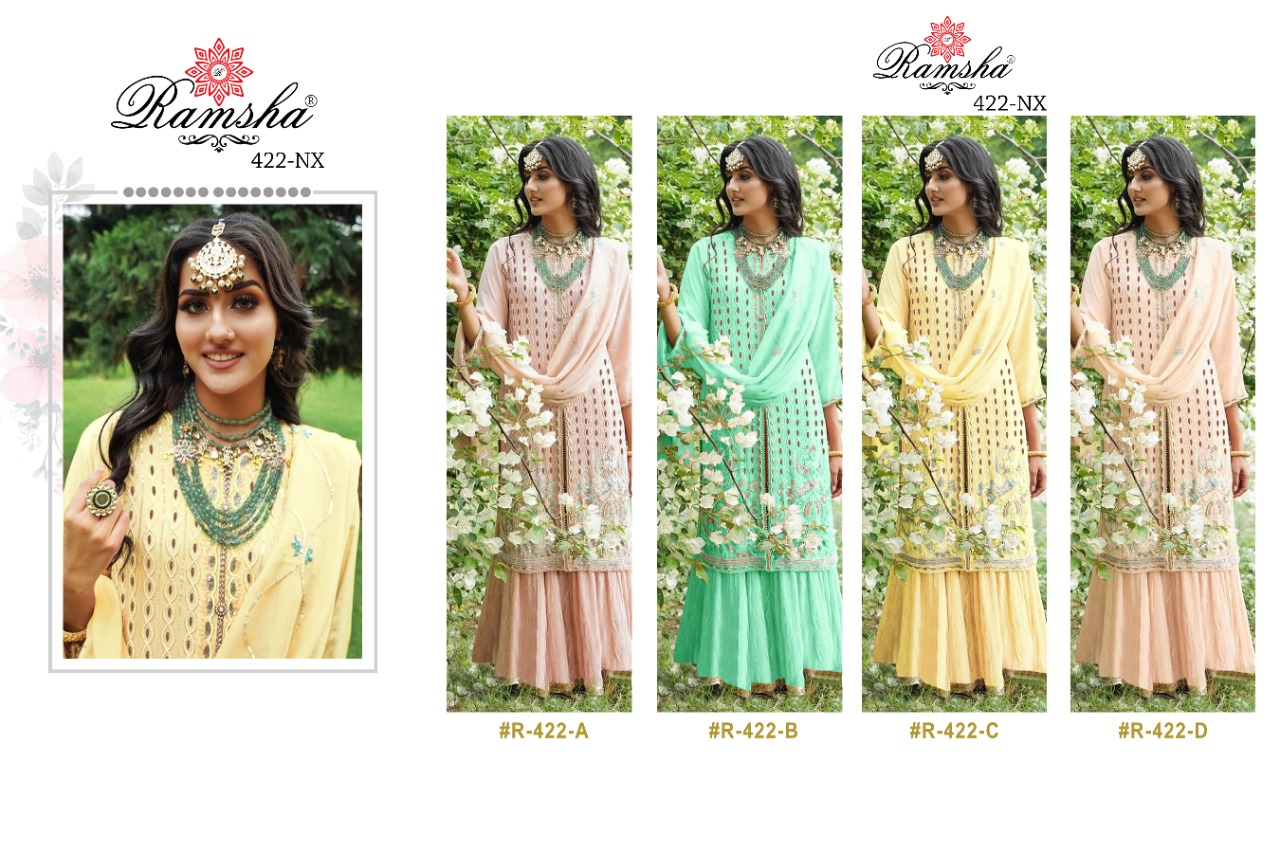 ramsha ramsha r 422 nx georget catchy look salwar suit catalog