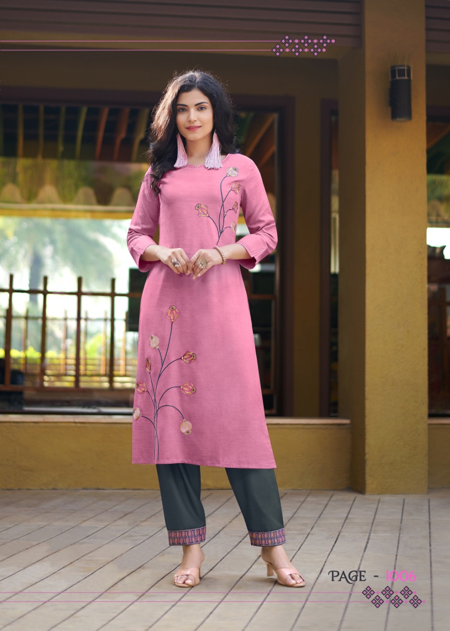 Rangjyot jasmin rayon elegant look kurti with pant catalog