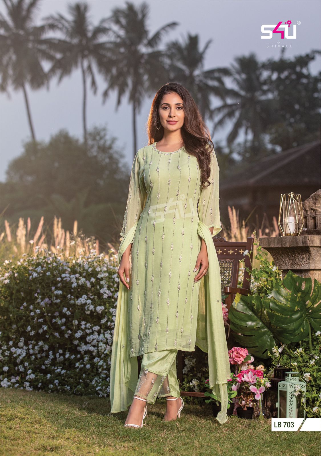 s4u la bella vol 7 georgette classic trendy look top bottom with dupatta catalog