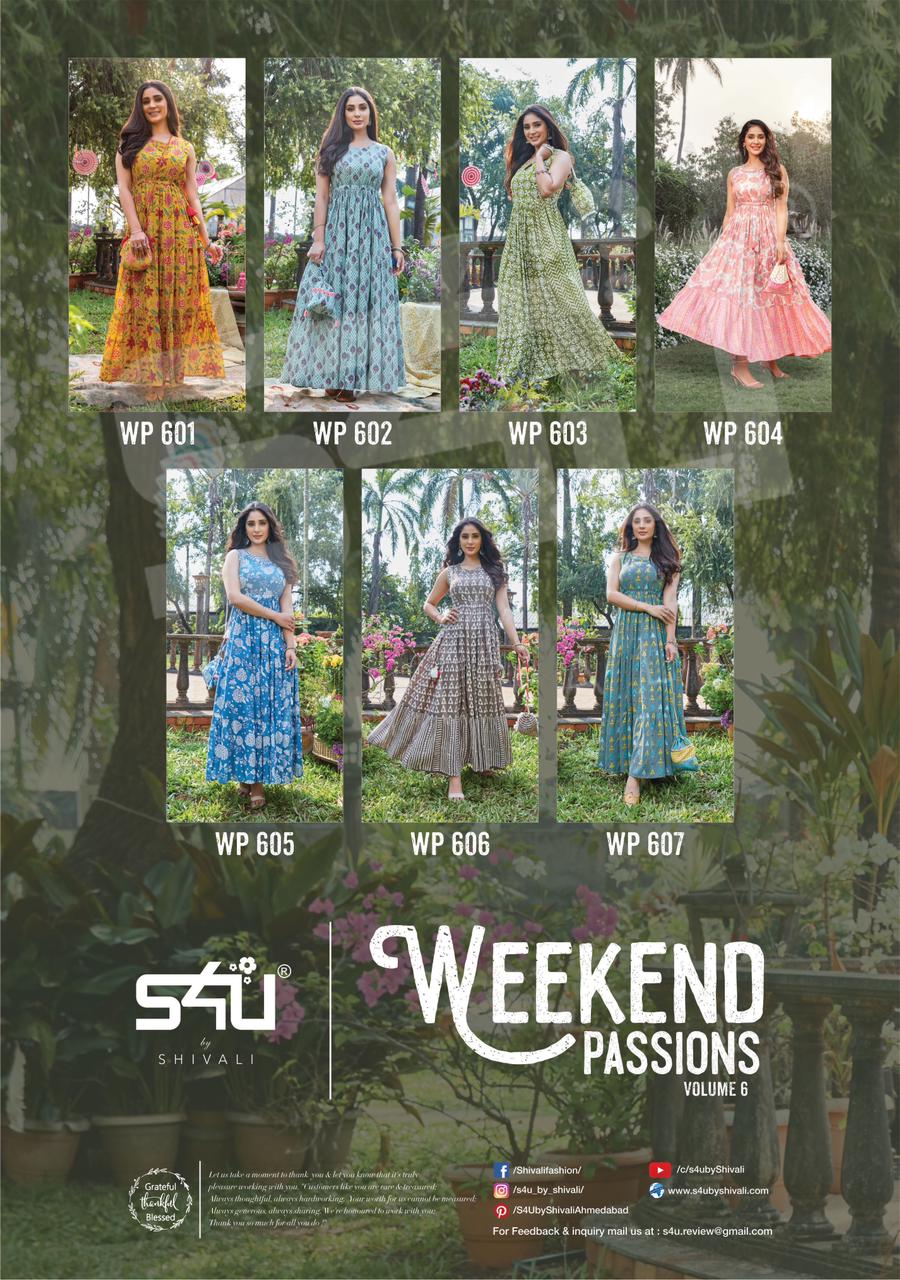 s4u Weekend Passion rayon astonishing look kurti catalog