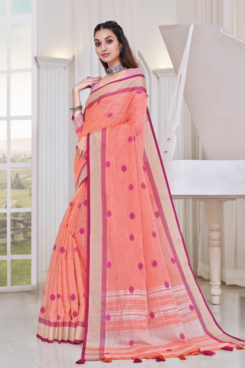 sangam print aliaa linen elegant saree catalog