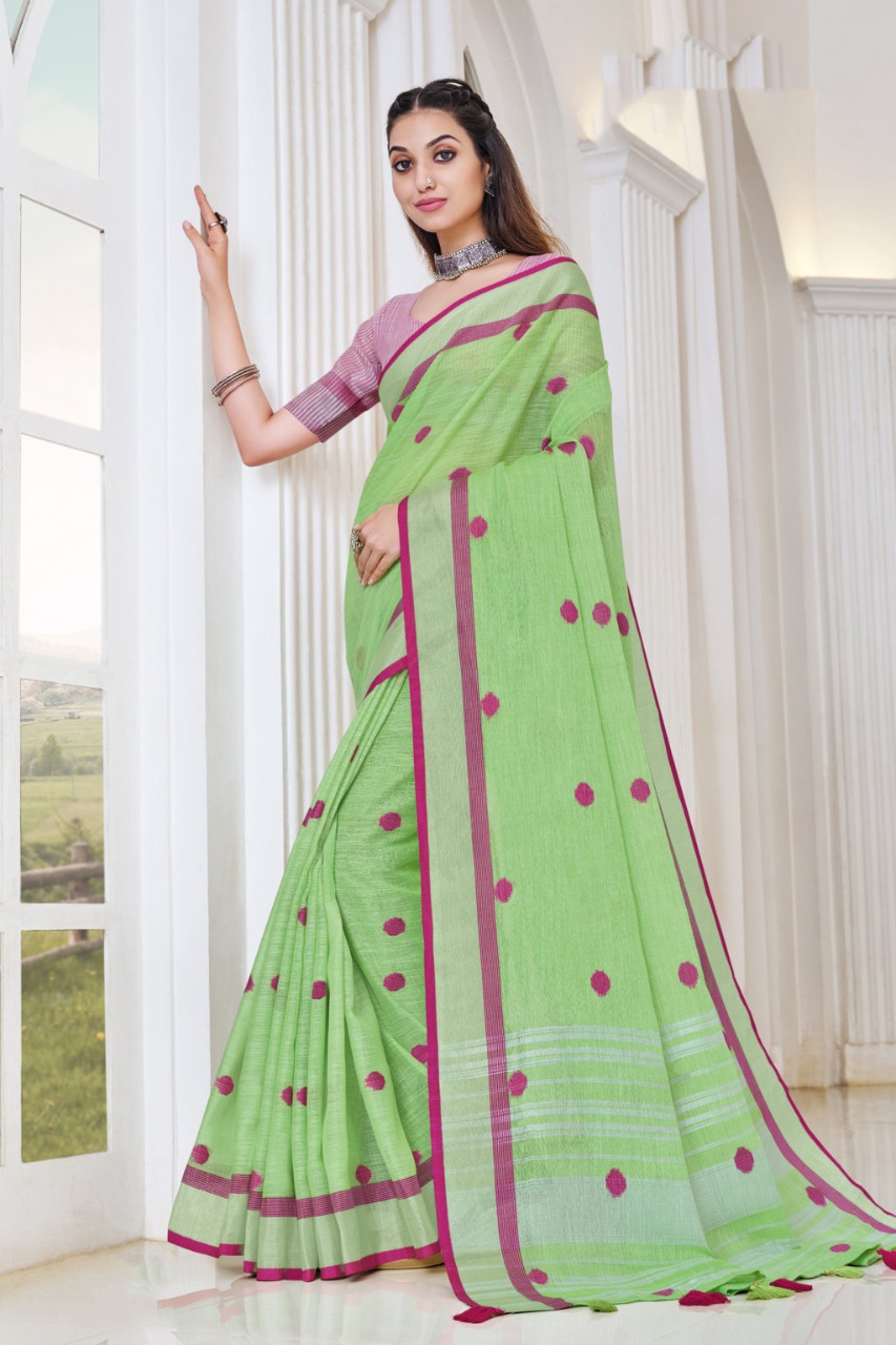 sangam print aliaa linen elegant saree catalog