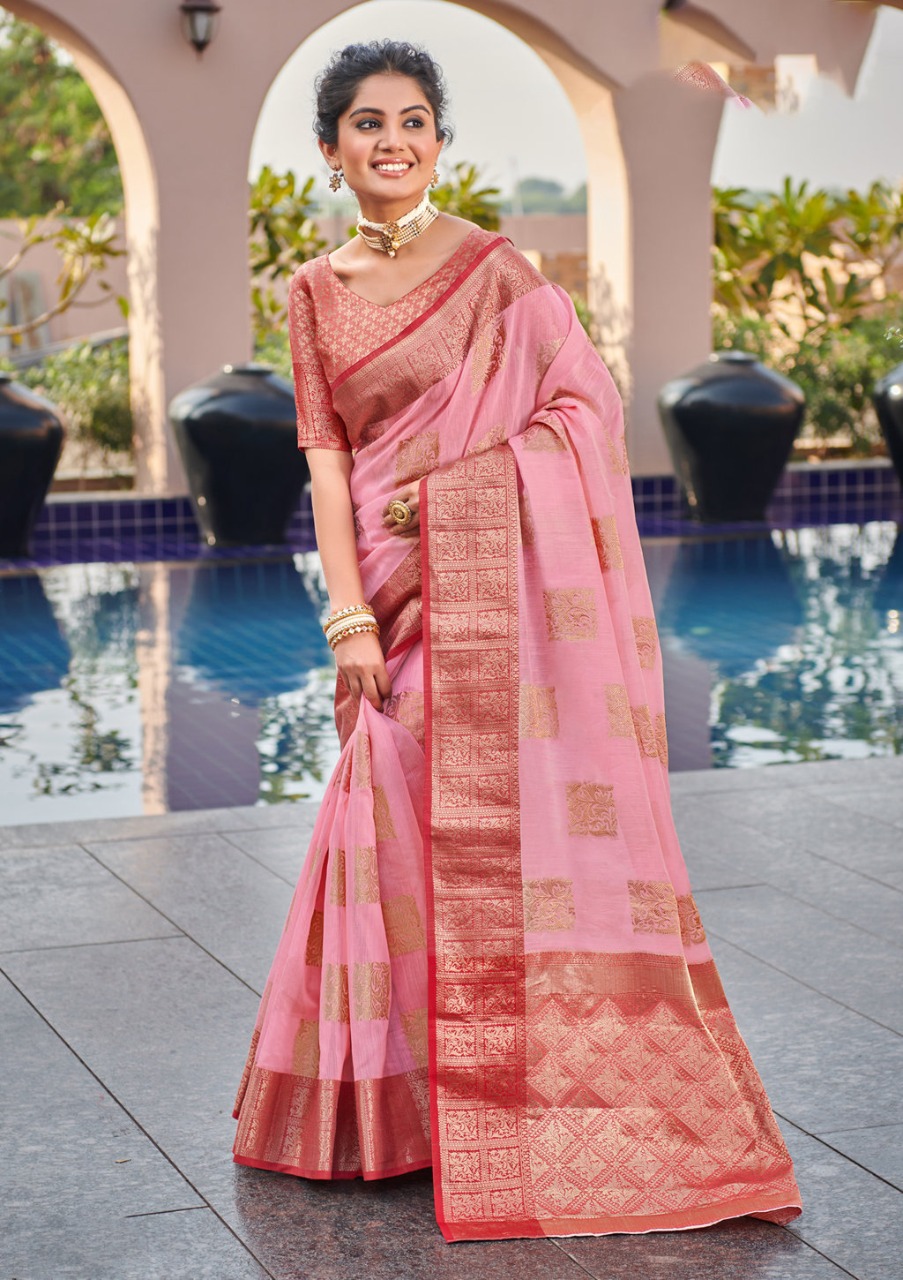 sangam print daksh moti linen elegant saree catalog