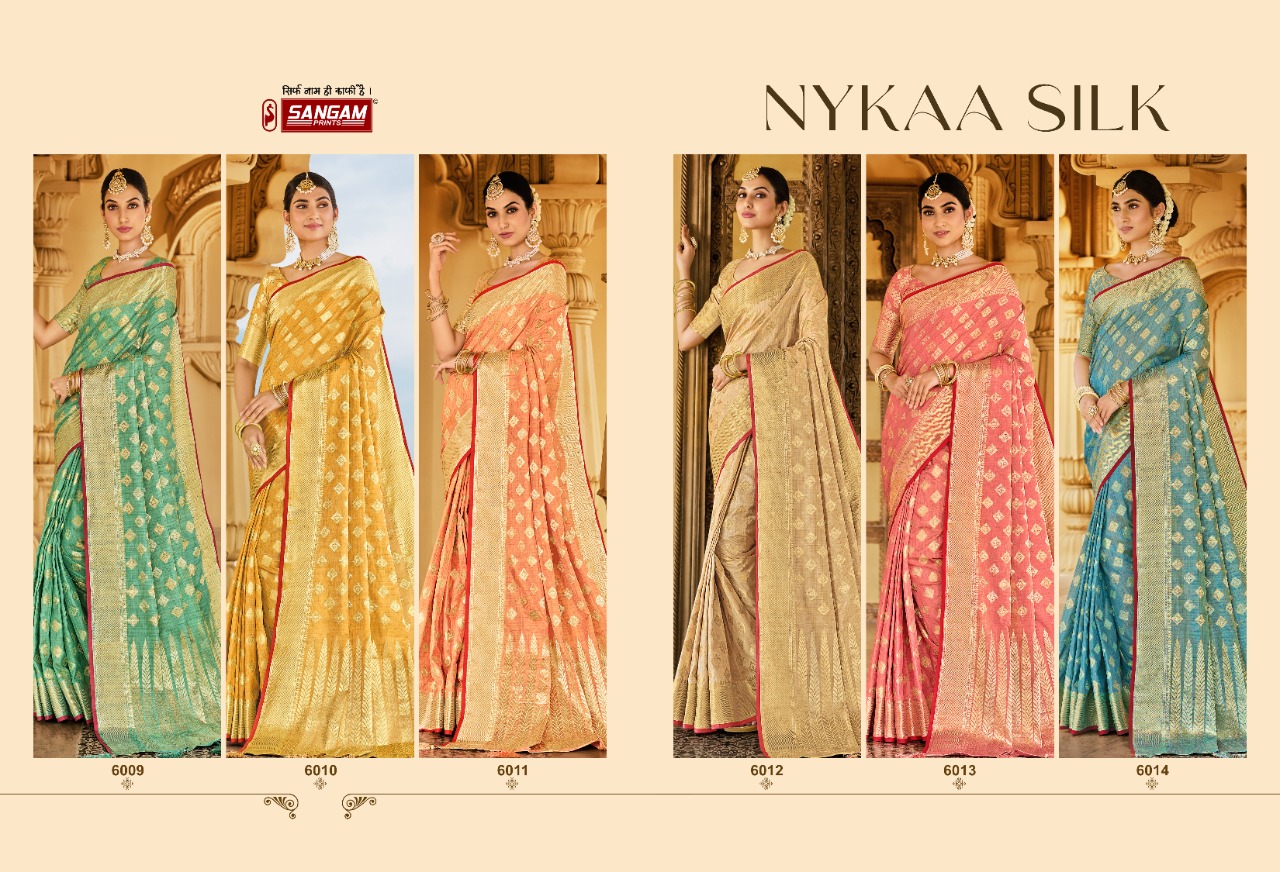 sangam print nykaa silk cotton astonishing print saree catalog