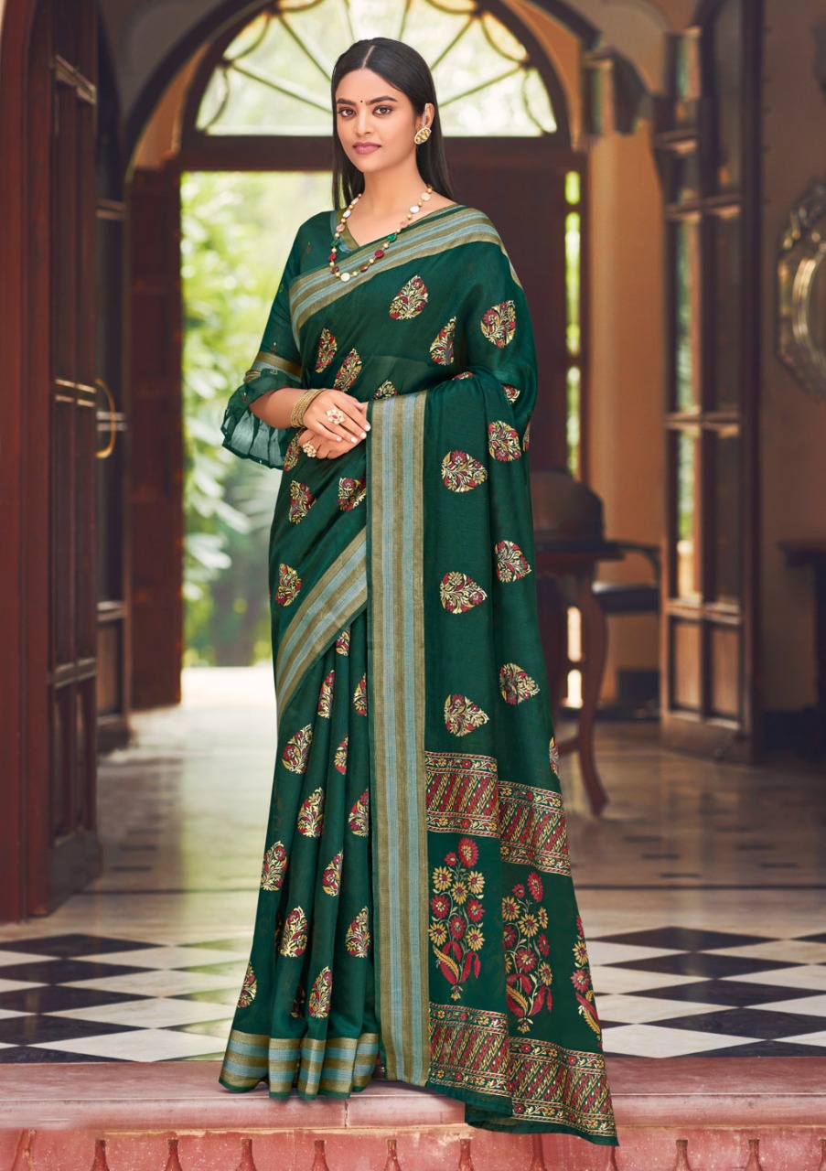 sangam print resham dori vol 3 chanderi graceful print saree catalog