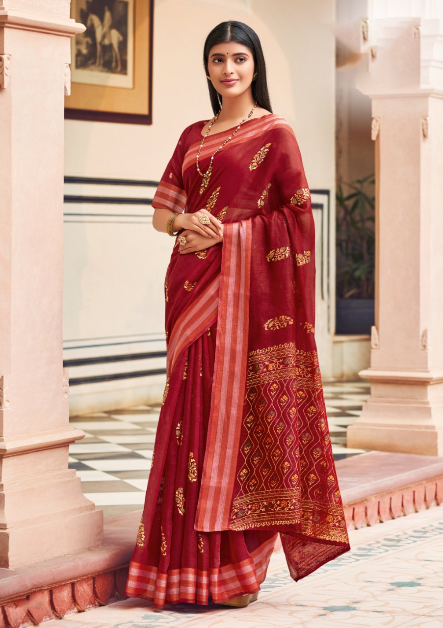 sangam print resham dori vol 3 chanderi graceful print saree catalog