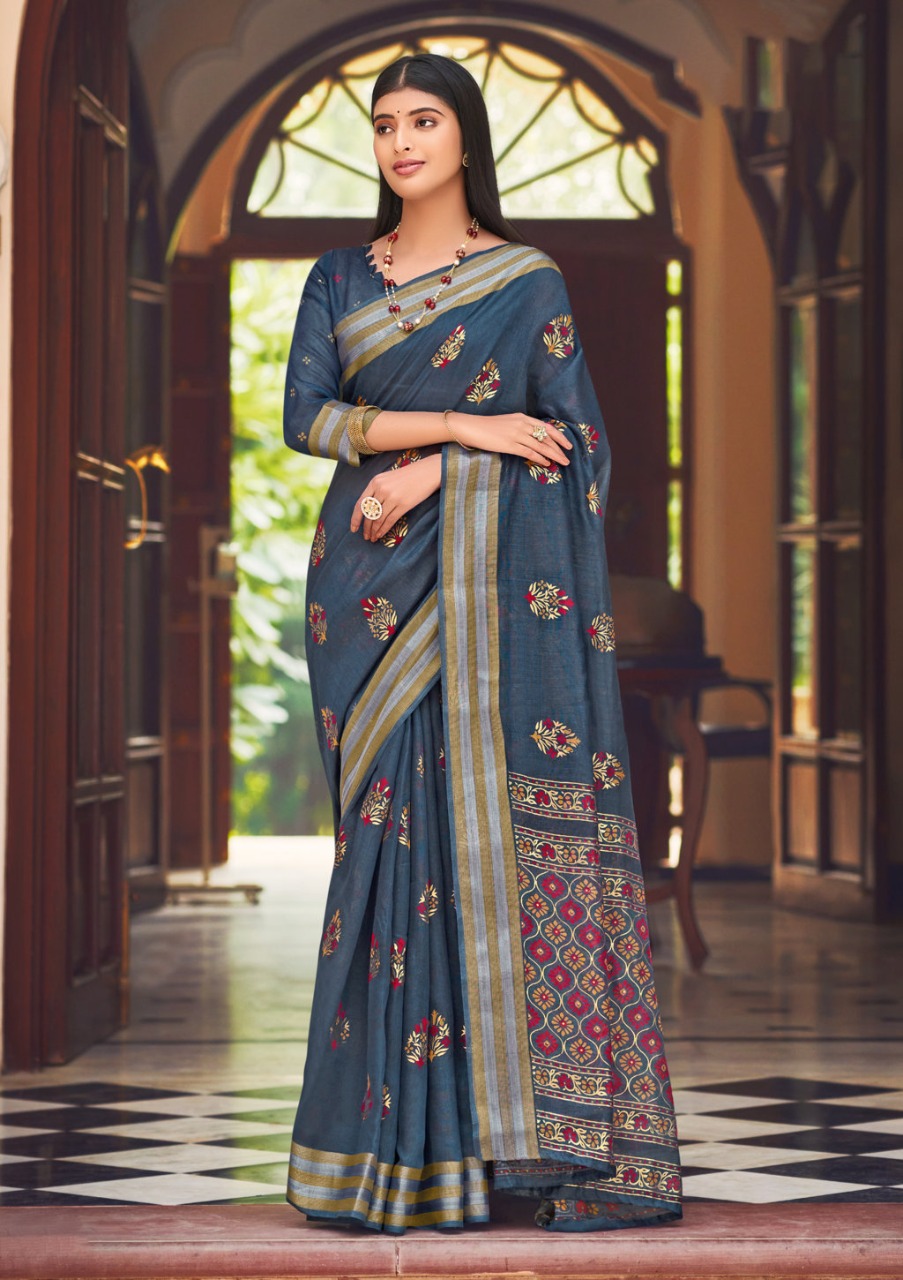 sangam print resham dori vol 3 chanderi graceful print saree catalog