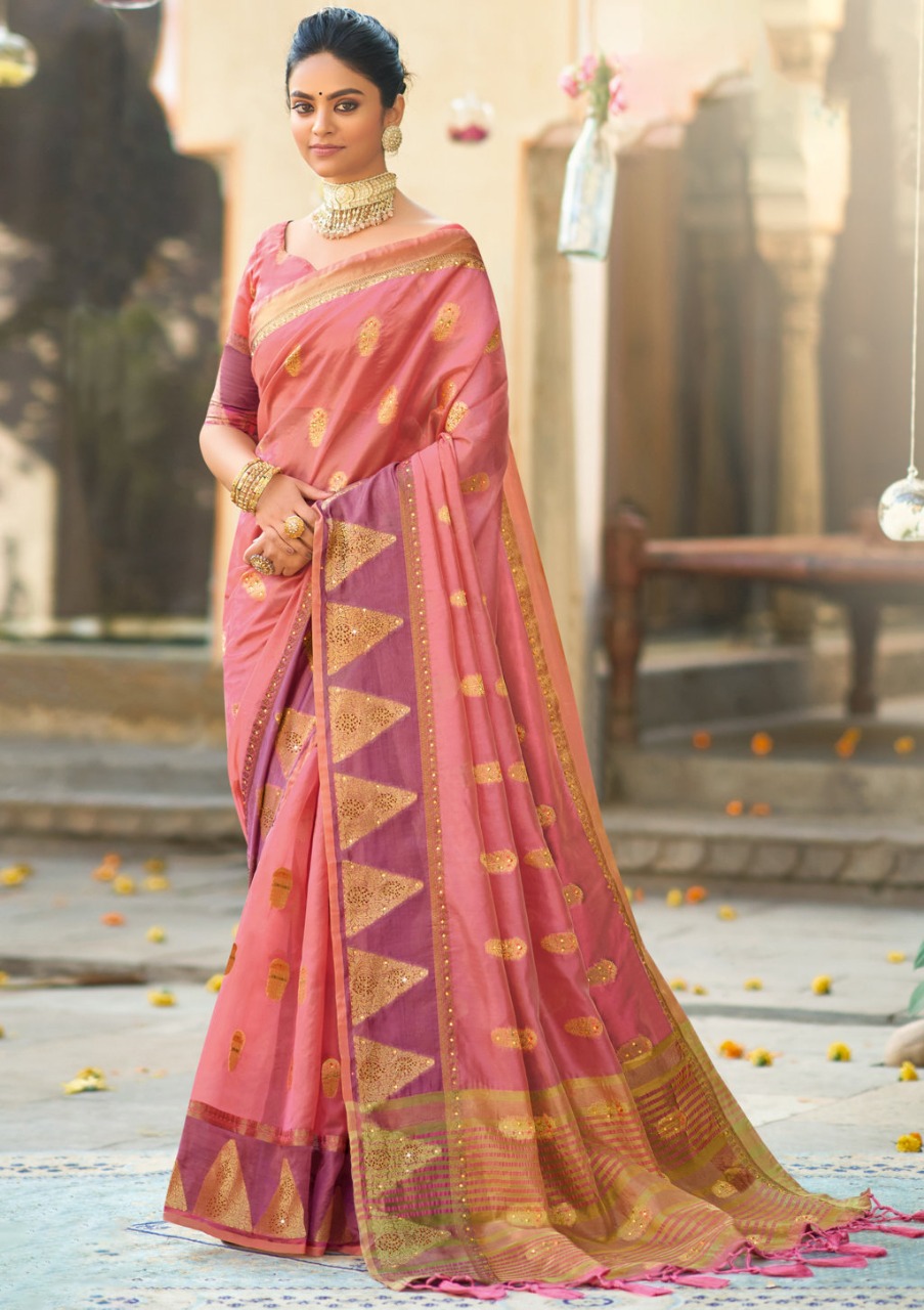 sangam print silver stone organza innovative style saree catalog