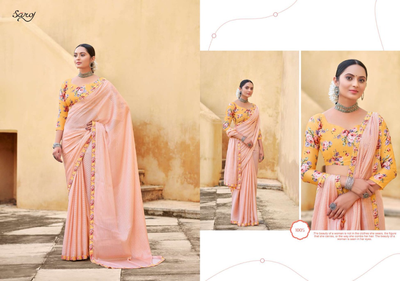 saroj saree allisha weightless exclusive print saree catalog