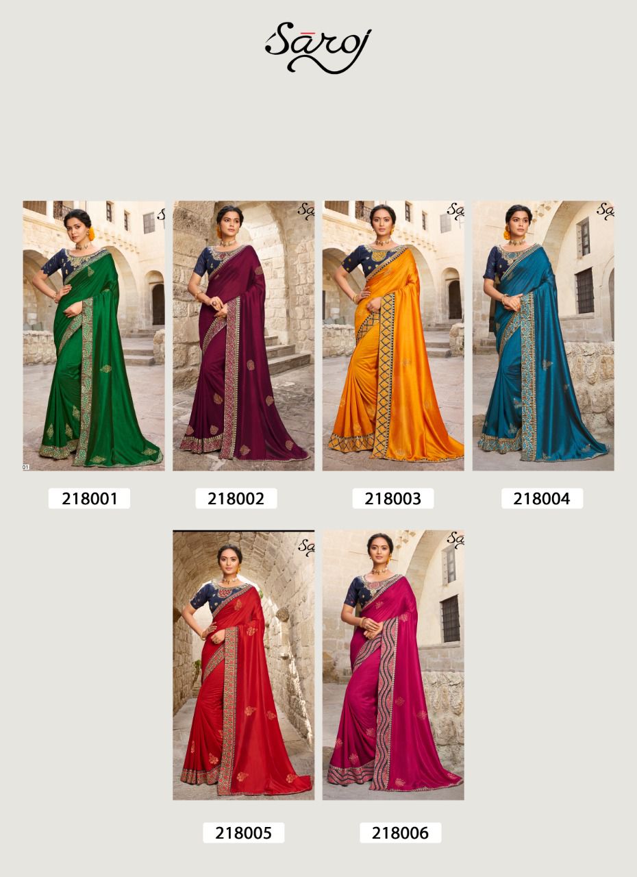 saroj saree Ardhangini vichitra silk gorgeous look saree catalog