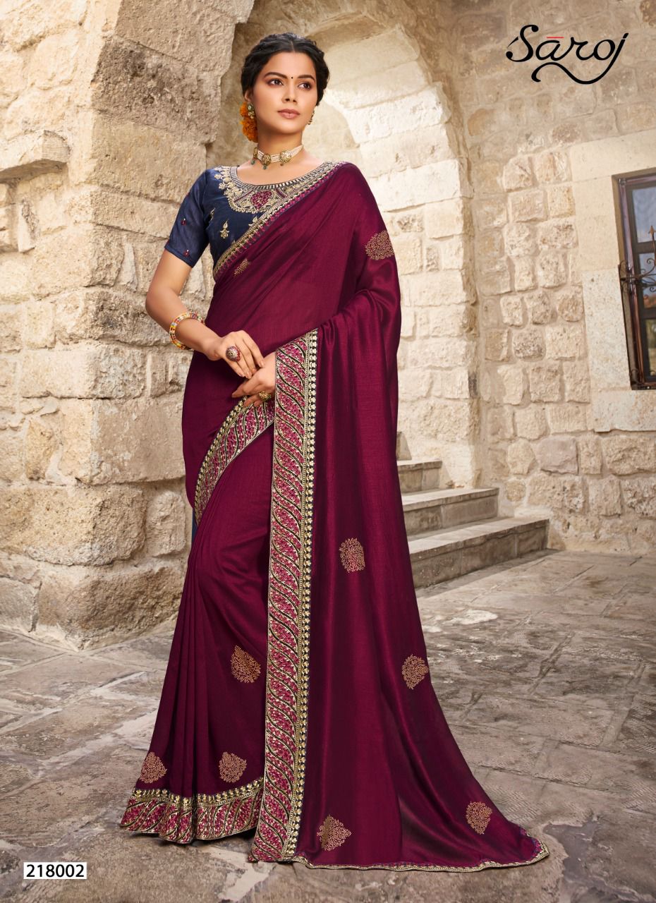 saroj saree Ardhangini vichitra silk gorgeous look saree catalog