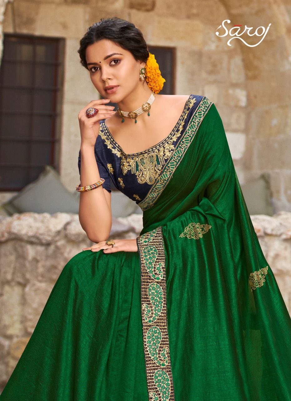 saroj saree Ardhangini vichitra silk gorgeous look saree catalog