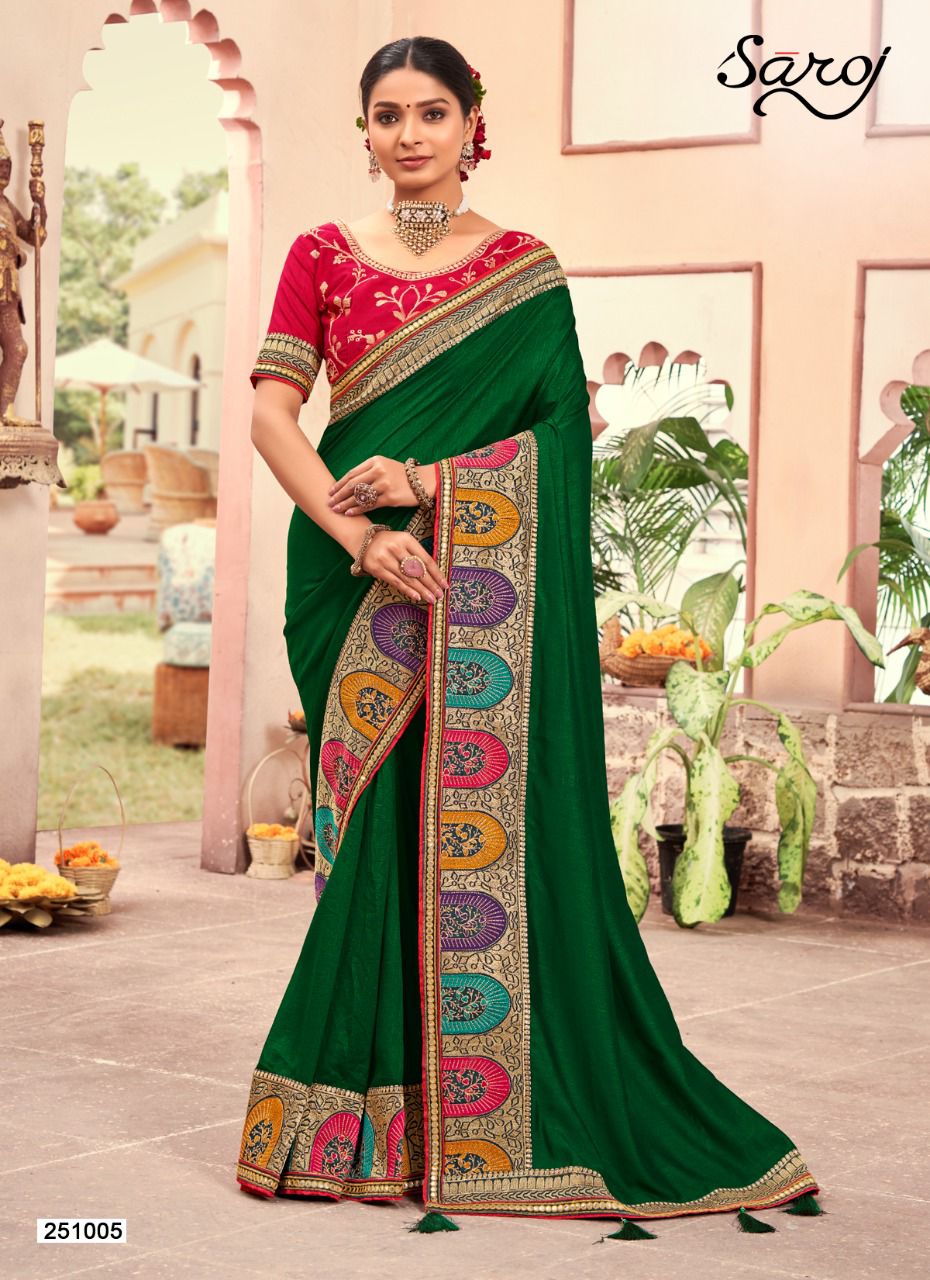 saroj saree Atrangi vichitra silk gorgeous look saree catalog