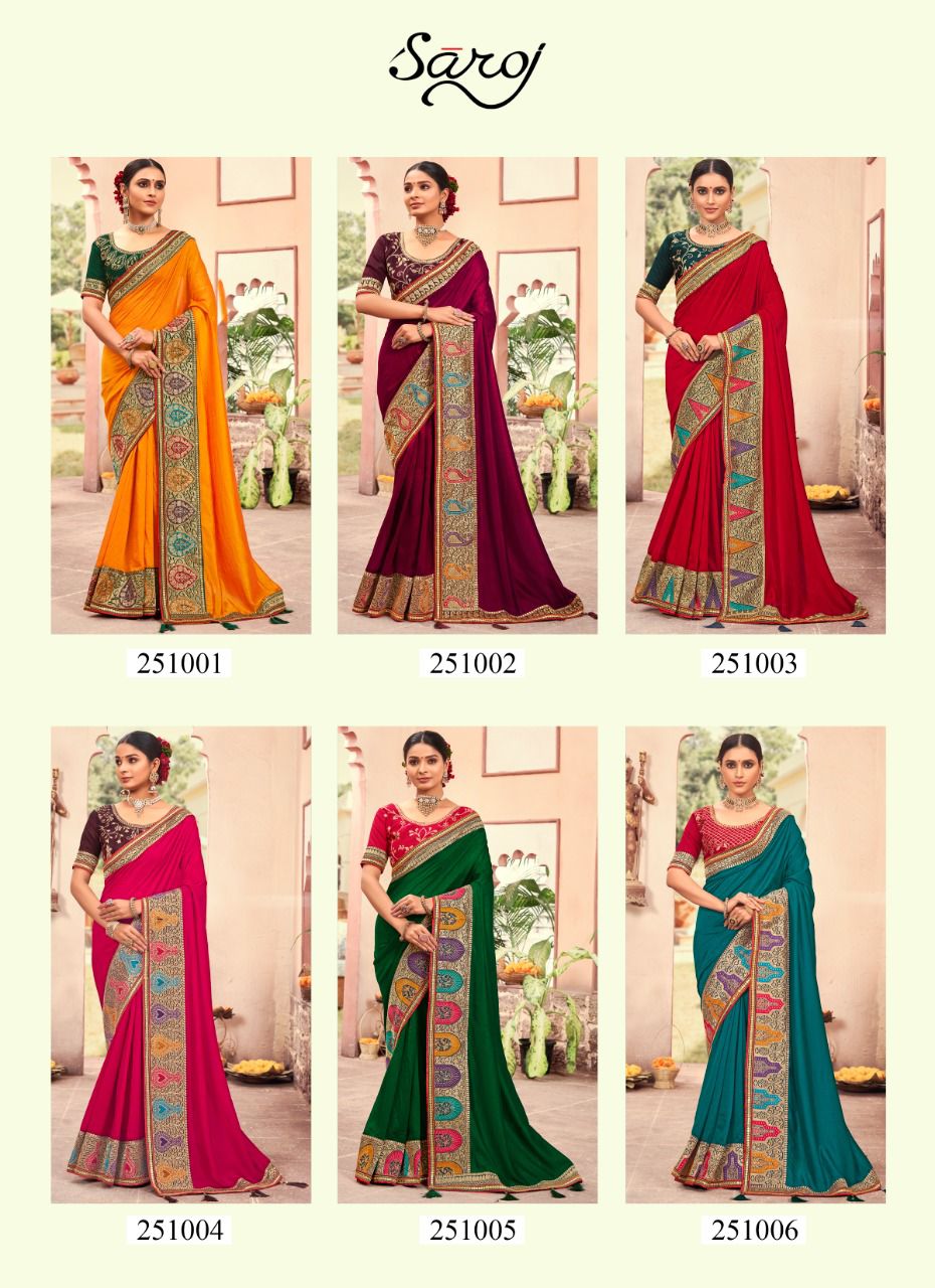 saroj saree Atrangi vichitra silk gorgeous look saree catalog