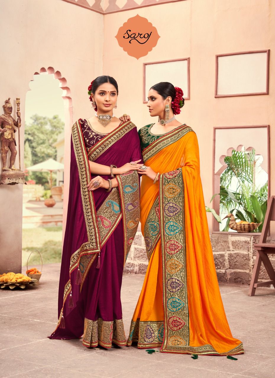 saroj saree Atrangi vichitra silk gorgeous look saree catalog