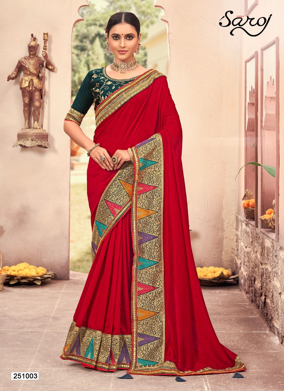 saroj saree Atrangi vichitra silk gorgeous look saree catalog