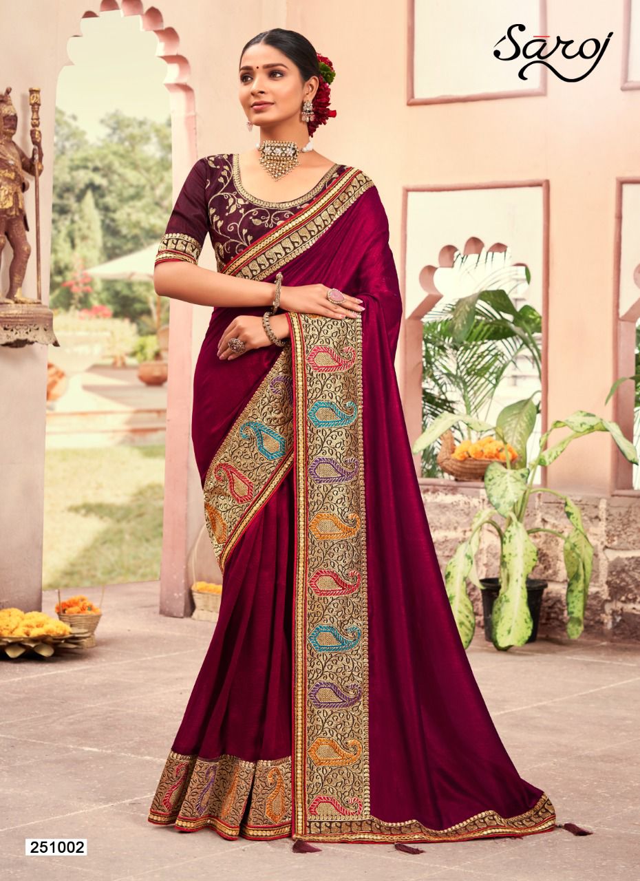 saroj saree Atrangi vichitra silk gorgeous look saree catalog