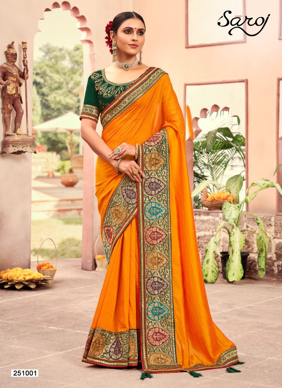 saroj saree Atrangi vichitra silk gorgeous look saree catalog