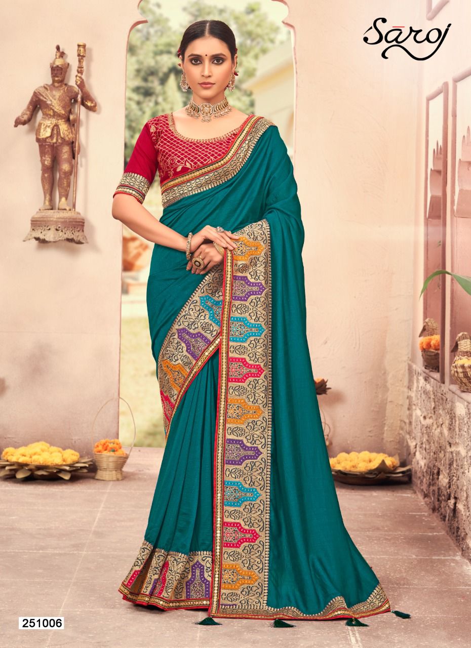 saroj saree Atrangi vichitra silk gorgeous look saree catalog